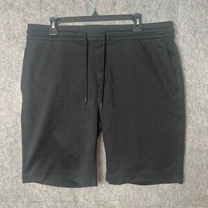 Hart Schaffner Marx Men Size Large Black Flat Front Polyester Microfiber Shorts